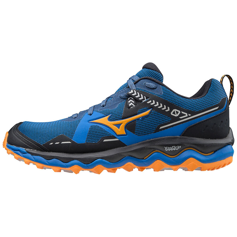 Mizuno Wave Mujin 7 Férfi Terepfutó Cipő Kék/Narancssárga MNA259874